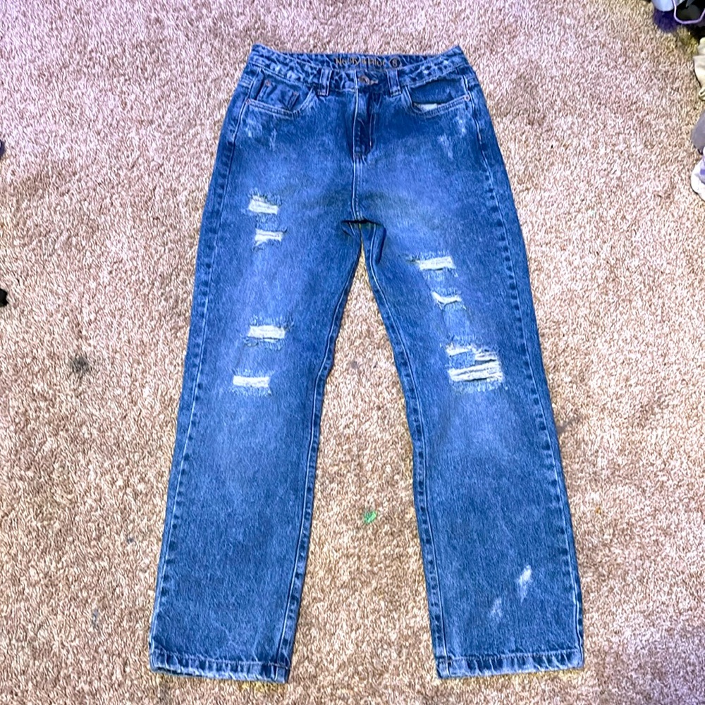 Nauty blue ripped blue jeans